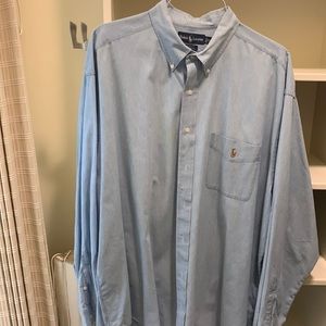 Ralph Lauren long sleeve Mens light blue casual shirt with pocket, XXL